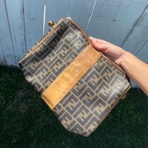 Vintage authentic Fendi zucca print crossbody bag